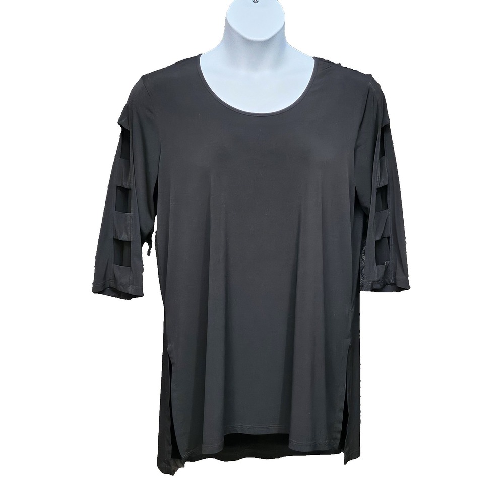 Clara Sun Woo Tunic‎ Top Womens XL Lagenlook Cold Shoulder Whimsigoth Grunge